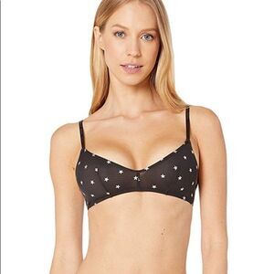 DKNY Black Bra with White Star Design